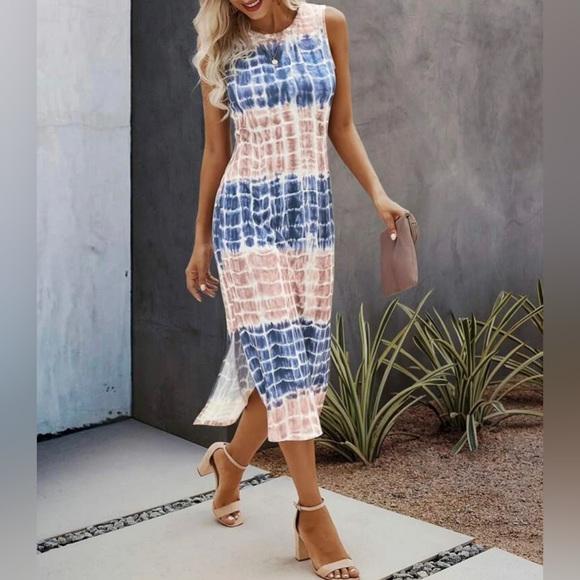 SHEIN Dresses & Skirts - NWOT Tie Dye Split Hem Tank Dress